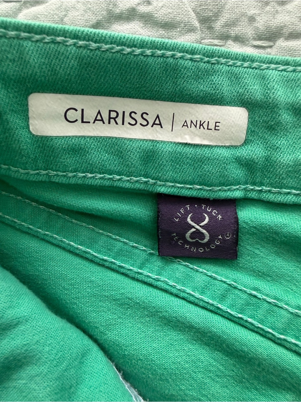 NYDJ Clarissa Ankle Skinny Jeans Mint Spearmint Green Lift Tuck Size 10 - Picture 10 of 11